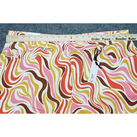 Rue21 Jeans Womens Plus 3X Multicolor Denim Skate Straight Leg Wavy Stretch New - Picture 5 of 12